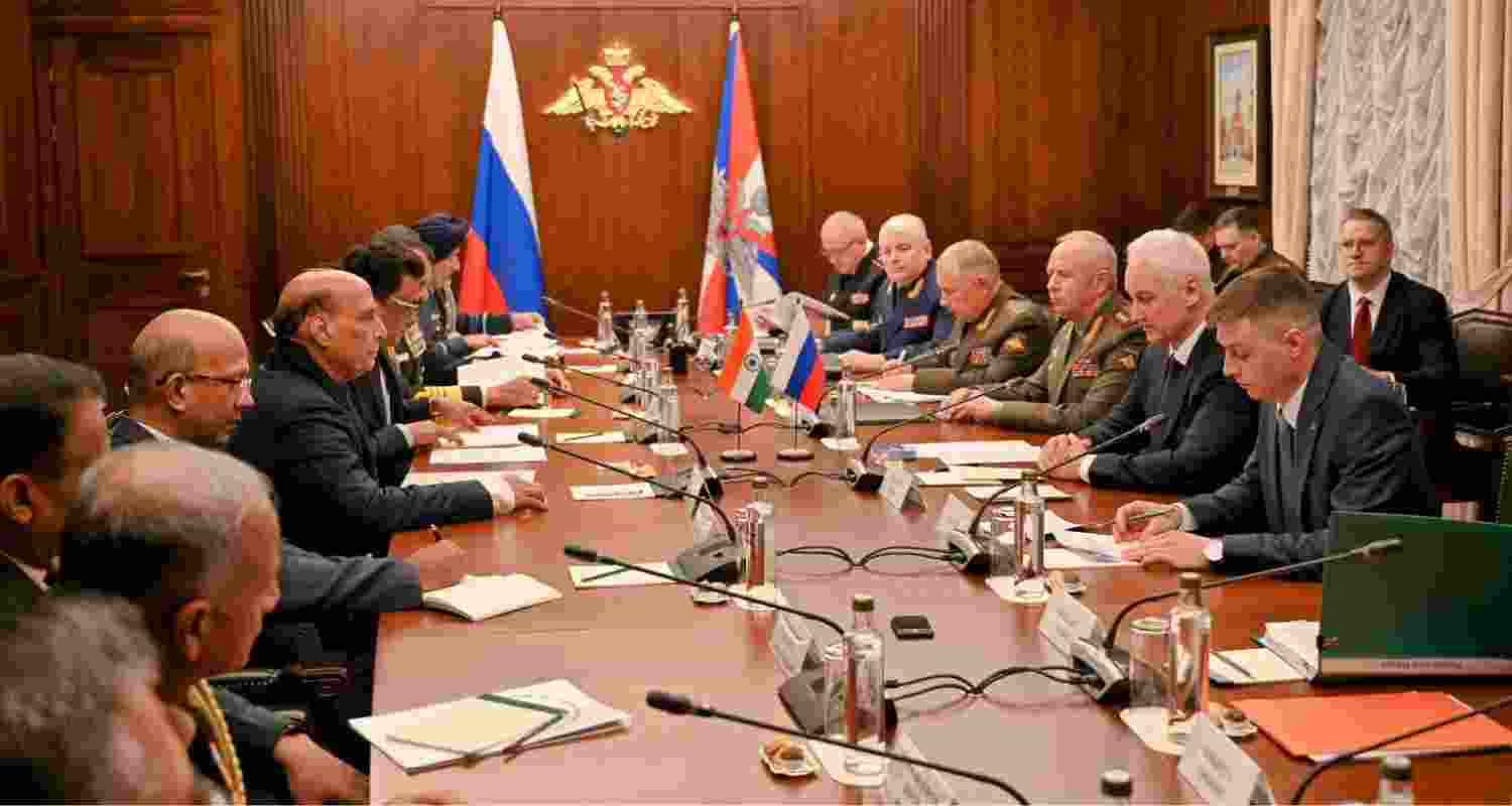 India and Russia discuss military cooperation in Moscow. India and Russia discuss military cooperation in Moscow.