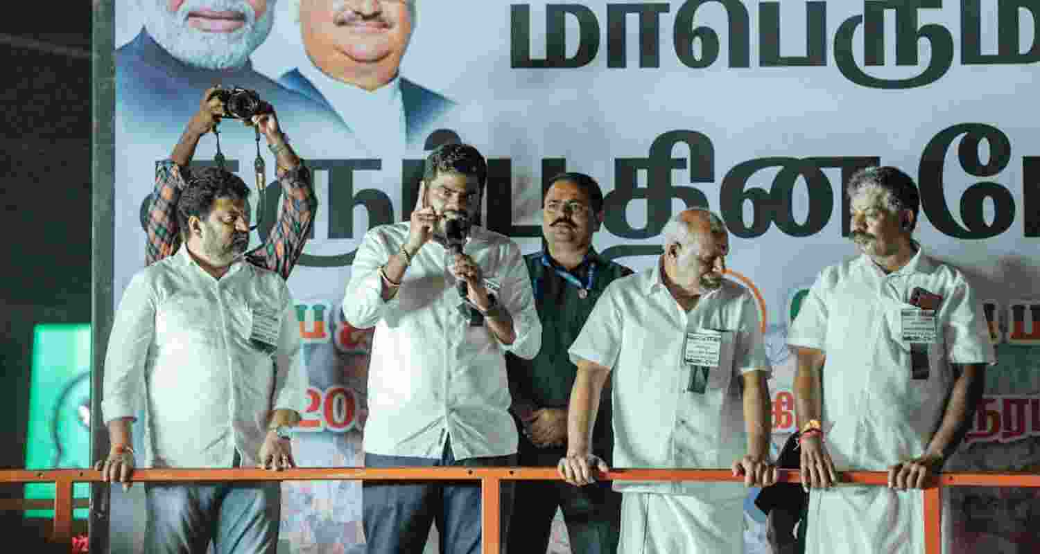 Annamalai accuses DMK of supporting Coimbatore blast mastermind. Annamalai accuses DMK of supporting Coimbatore blast mastermind.