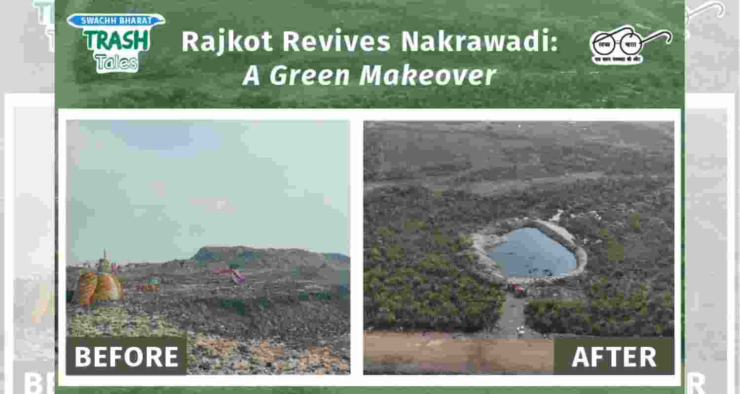 Rajkot Dumpsite Reborn as Thriving Eco Forest. Image PIB. Rajkot Dumpsite Reborn as Thriving Eco Forest. Image PIB.