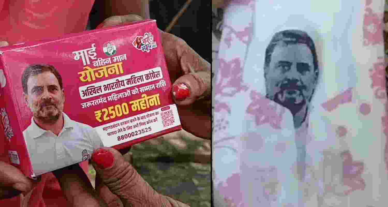 Congress protests fake image tied to hygiene drive. Congress protests fake image tied to hygiene drive.