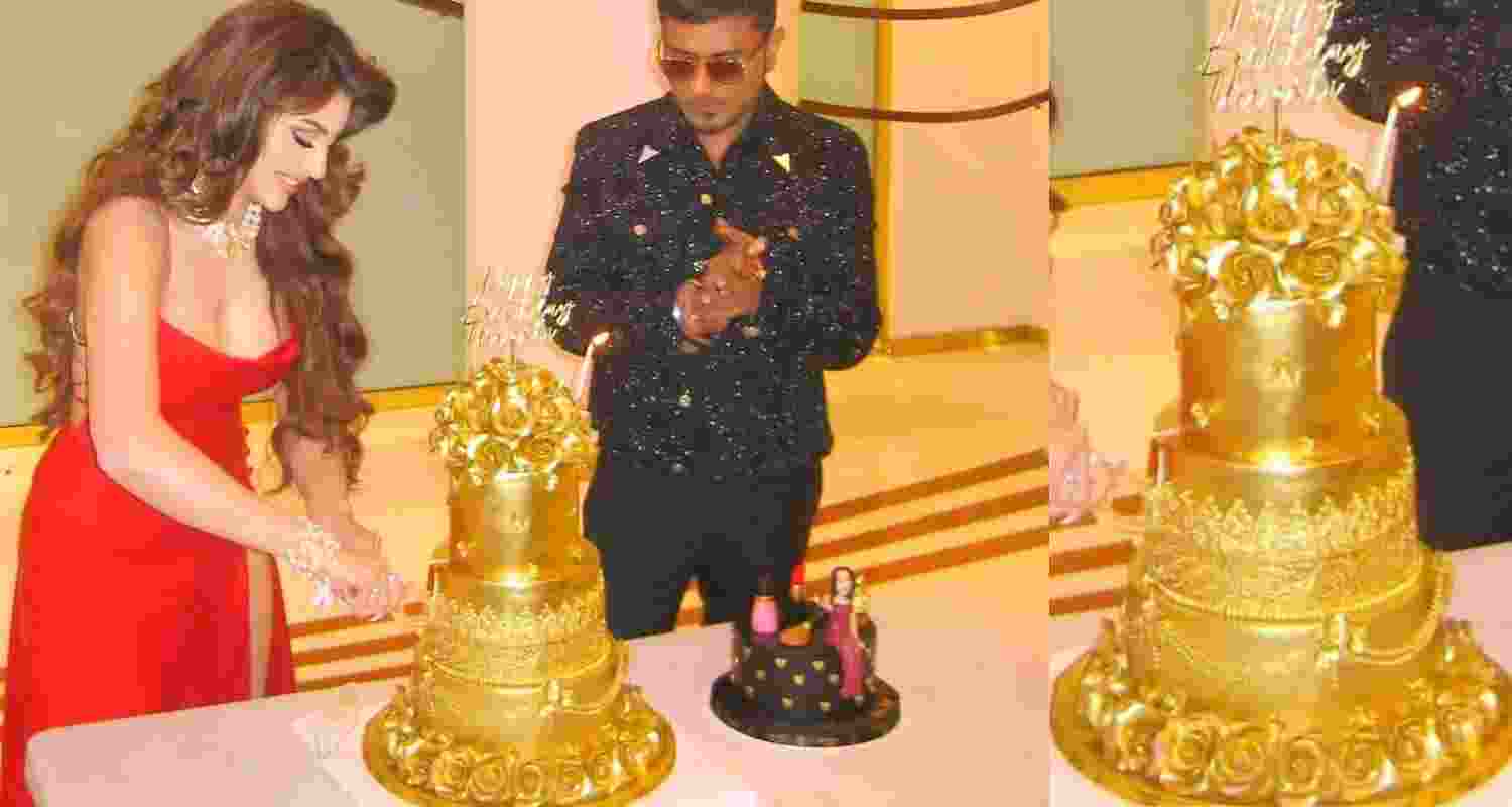 Actor Urvashi Rautela celebrated her 30th birthday with gold cake. Actor Urvashi Rautela celebrated her 30th birthday with gold cake.