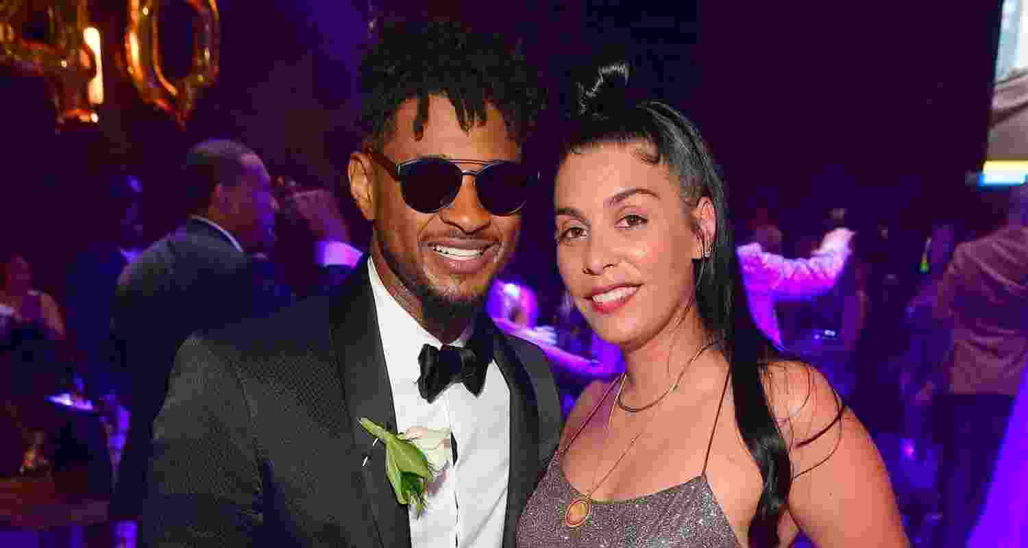 Singer Usher with Internet celebrity Jennifer Goicoechea got married in Las vegas, Nevada, USA Singer Usher with Internet celebrity Jennifer Goicoechea got married in Las vegas, Nevada, USA
