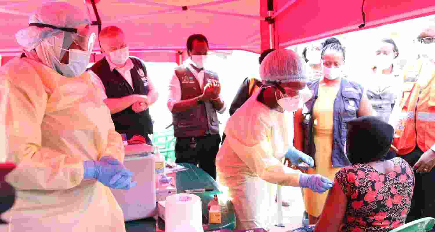 Vaccine trials conducted by the Ugandan health ministry in collaboration with the World Health Organisation in Kamala, Uganda. Vaccine trials conducted by the Ugandan health ministry in collaboration with the World Health Organisation in Kamala, Uganda.