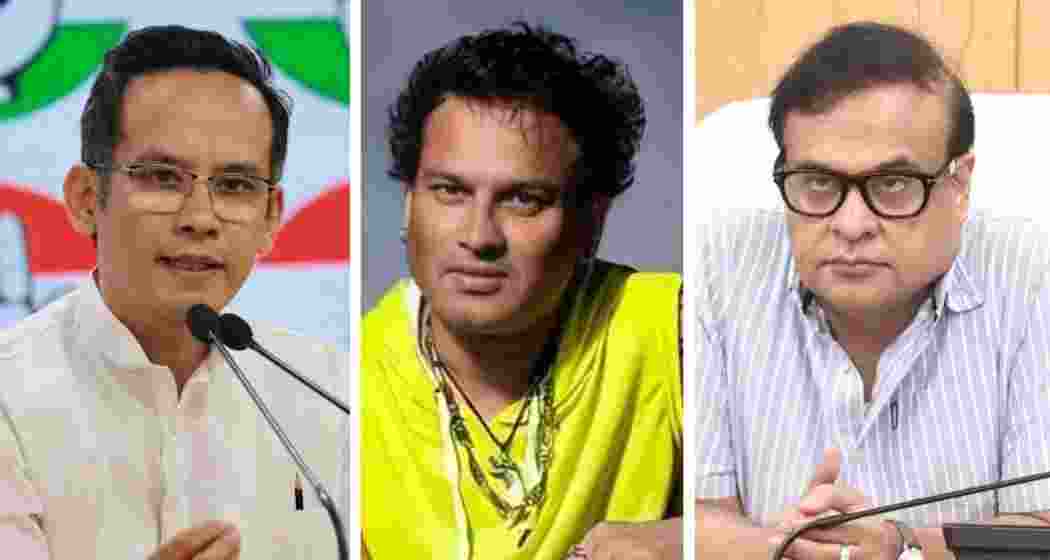File photos of (left to right) Congress leader Gaurav Gogoi, late singer Zubeen Garg, and Assam Chief Minister Himanta Biswa Sarma. File photos of (left to right) Congress leader Gaurav Gogoi, late singer Zubeen Garg, and Assam Chief Minister Himanta Biswa Sarma.